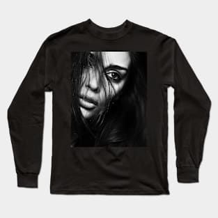 Woman, Girl, Fashion art, Fashion print, Scandinavian art, Modern art, Wall art, Print, Minimalistic, Modern Long Sleeve T-Shirt